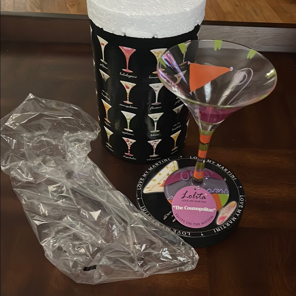 Lolita Hand-Painted Martini - Colorful Design